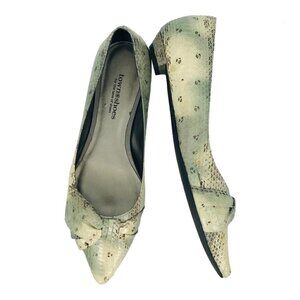 Town Shoes Snake Print Leather Pointy Toe Flats S 8​​​​​​​​​​​​​​​​​